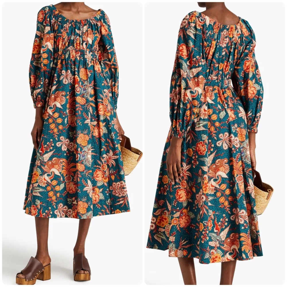 Ulla Johnson Helena Midi Dress Delphinium